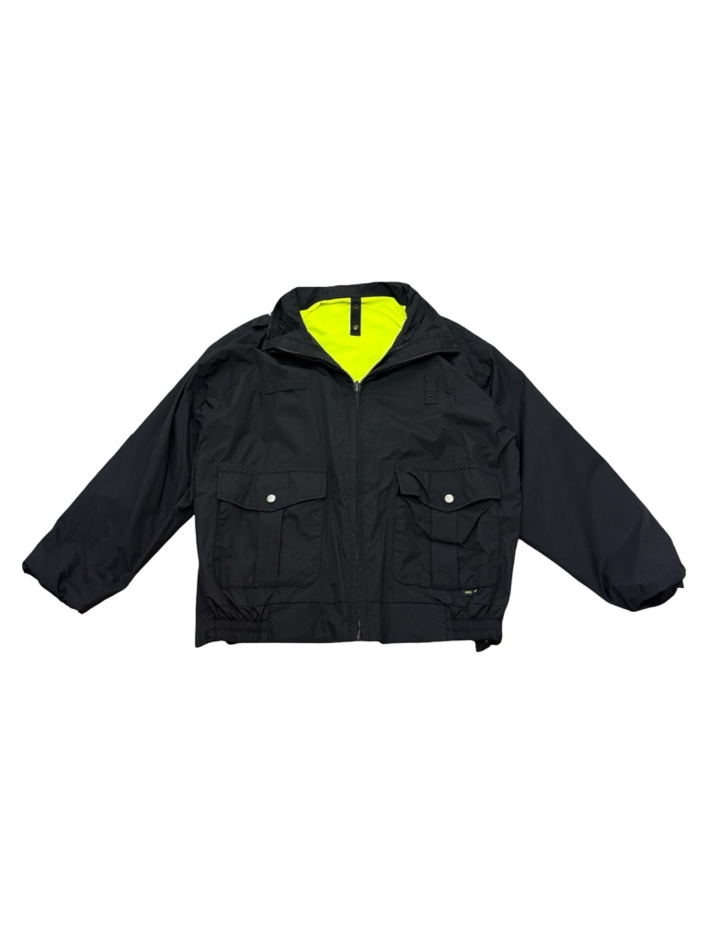 Men’s Gerber Reversible High Visibility Jacket Black Neon Reflective 2010s